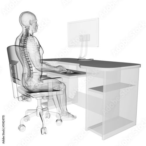 3d rendered medical illustration - correct sitting posture