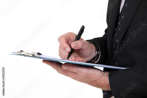 Writing on a clipboard