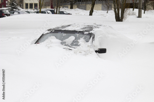 snow covered car