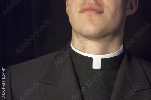 Close-up of Priest collar