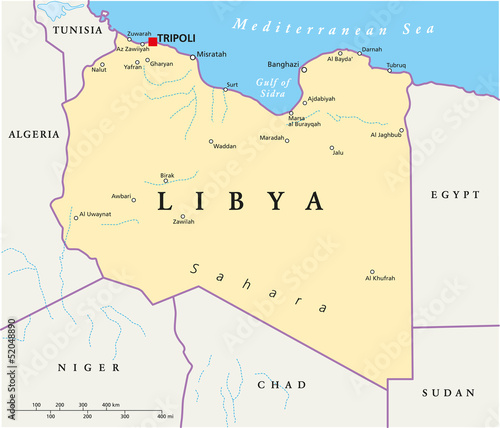 Libya Map (Libyen Landkarte)