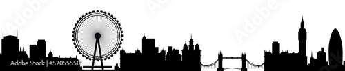 London Skyline Detailed Silhouette Vector Illustration