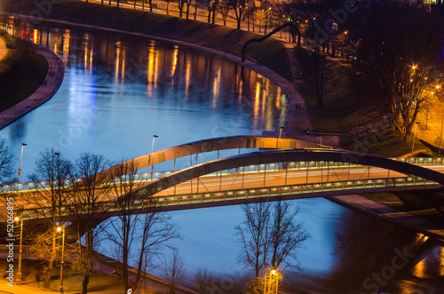 Lithuania. Vilnius in the evening. Mindaugas Bridge