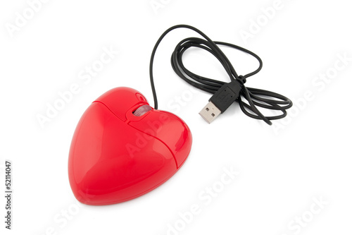 Computer mouse in the shape of heart