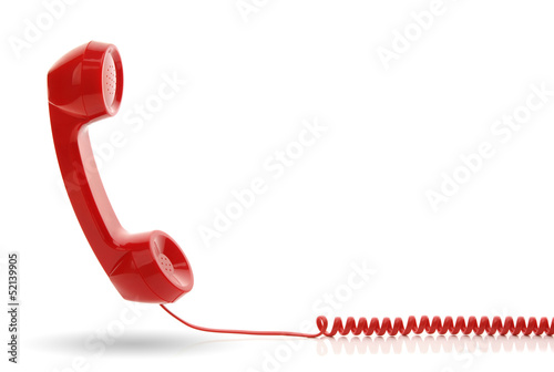 Red telephone receiver