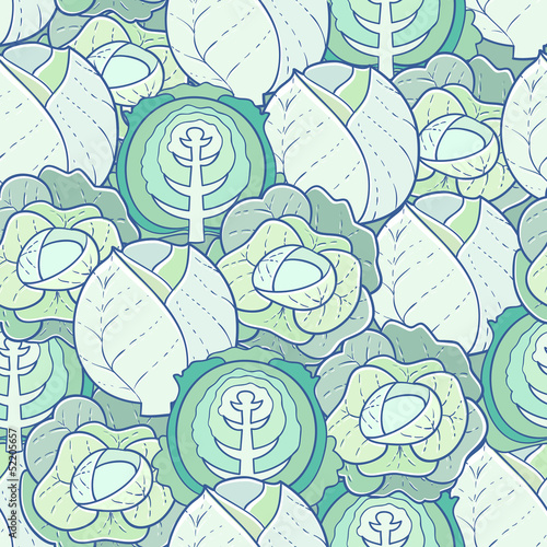 seamless pattern of cabbage