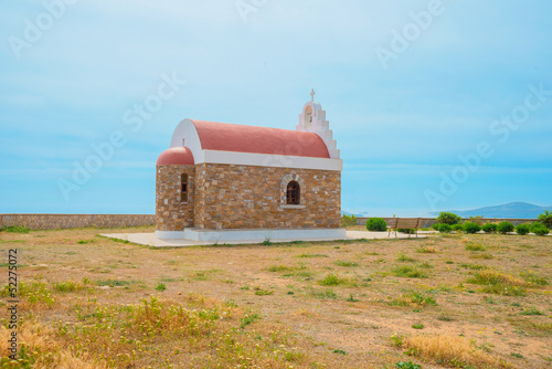 Greece Cyclades Islands, Church view in Syros island at summer t