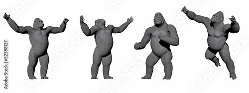 Gorillas up - 3D render