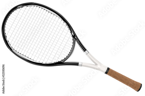 Tennis Racket Black and White