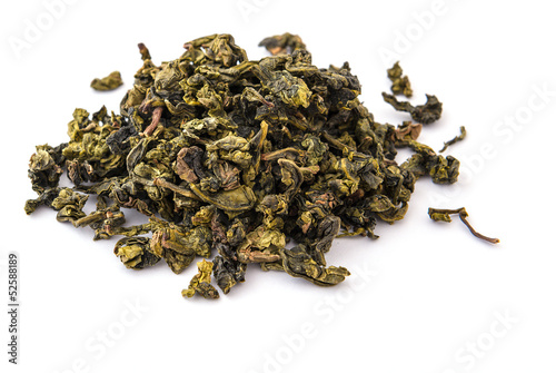 Dry oolong tea leaves