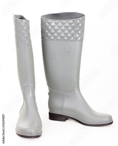 gray rubber boots