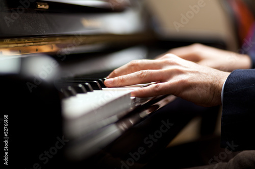 Pianist playing music