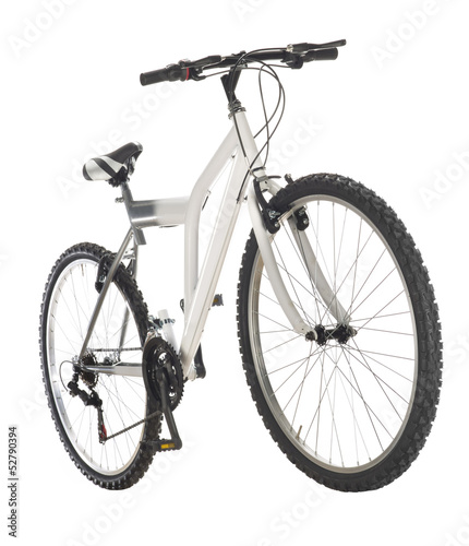 white mountain bike isolated on white