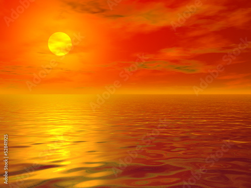 Hot sea sunset