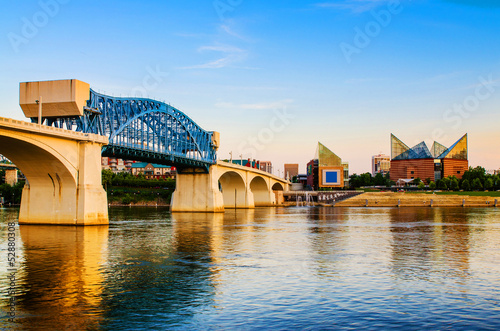 Downtown Chattanooga, Tennessee at dusk