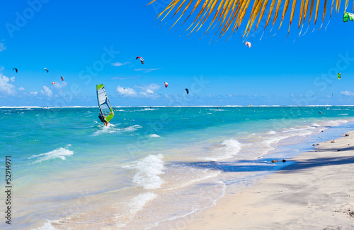kite-surf, planche à voile, lagon de Saline, Réunion