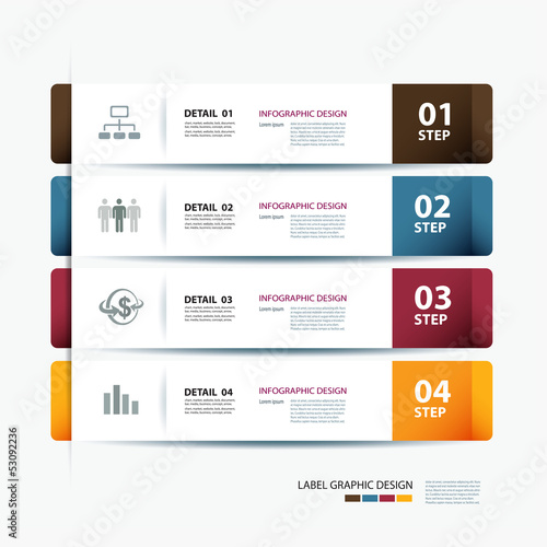 business step paper data and numbers design template