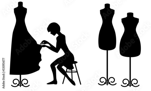 Silhouettes designer and mannequins