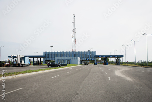 Border crossing checkpoint between Romania and Serbia