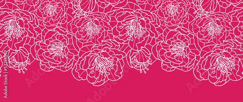 Vector vibrant red lace flowers elegant horizontal seamless