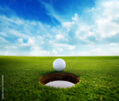 Golf Ball near hole