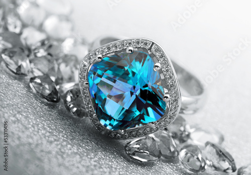 Jewelry gems and topaz ring