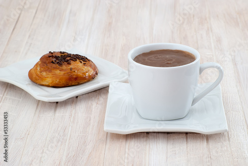Hot chocolateand Danish Pastries