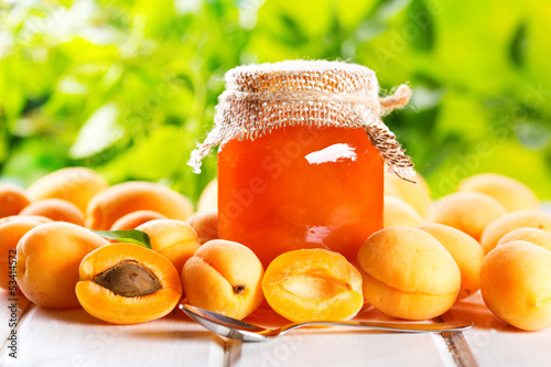 apricot jam with fresh fruits
