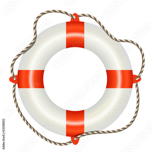 Lifesaver buoy isolated on white background