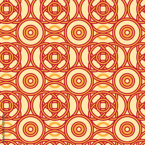 Vector magical celtic circles seamless pattern background with