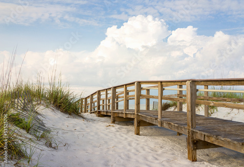 Boardwalk in the Beach Sand Dunes