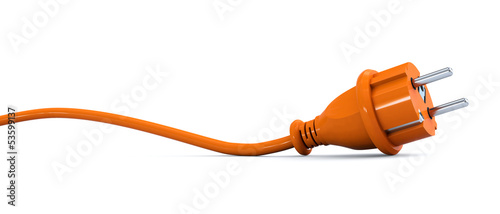 Orange power plug - curve