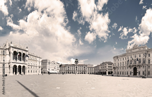 scenic view of piazza unità d'italia in trieste, italy