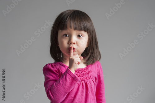 Girl Making A Keep Quiet Gesture