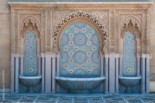 Moroccan tiled fountains