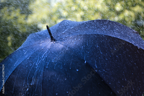 Rain on umbrella
