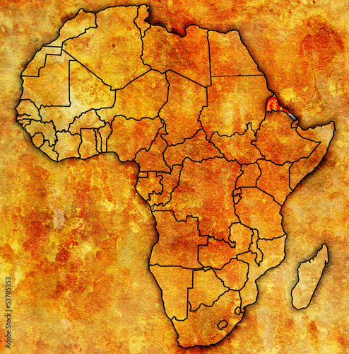erytrea on actual map of africa