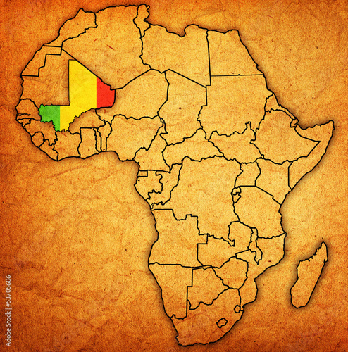 mali on actual map of africa
