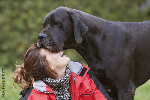 girl and great dane.