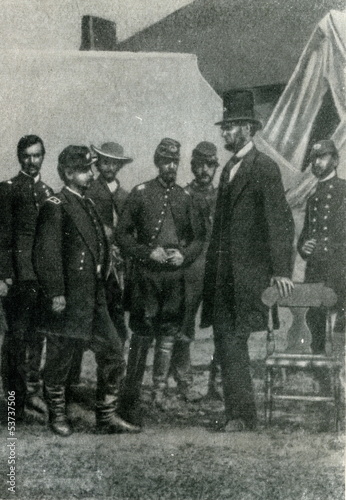 Lincoln with McClellan after the Battle of Antietam (1862)