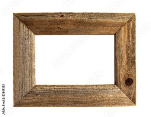 Rough Grain Wooden Picture Frame - Isolated.