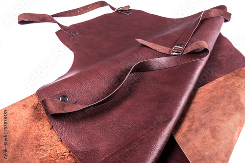 Brown leather apron