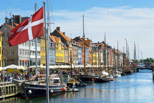 Historic canal of Nyhavn in Copenhagen, Denmark