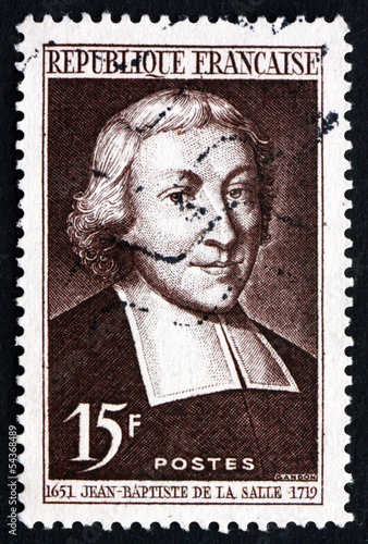 Postage stamp France 1951 Jean Baptiste de la Salle, Educator