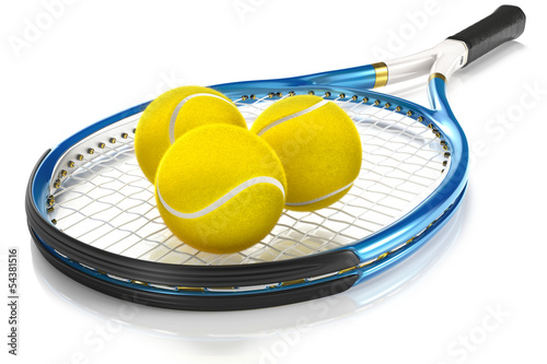 Tennis Racket with Tennis Balls