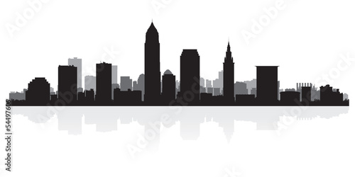Cleveland city skyline silhouette