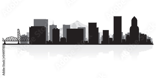 Portland city skyline silhouette