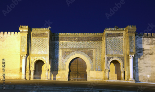 Bab El-Mansour gate in Meknes, Morocco