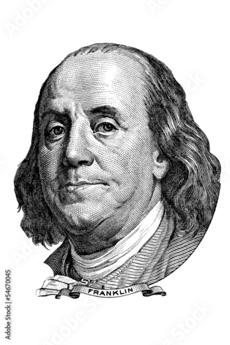 Benjamin Franklin (head to the right)