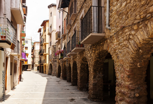 picturesque street of old Catalan town